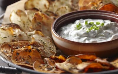 Grilled Potato Chips with Dip Recipe